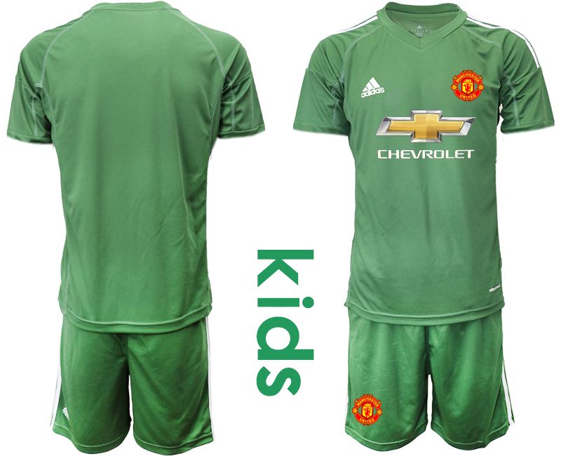 Youth 2020-2021 club Manchester United army green goalkeeper Soccer Jerseys->manchester united jersey->Soccer Club Jersey
